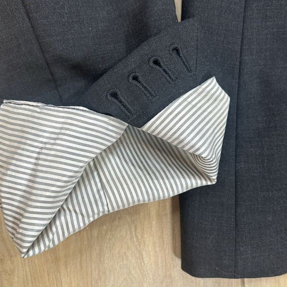 J.CREW Sz 2T Black Two-Button Jacket in Stretch Wool Career Business Blazer - Picture 6 of 12